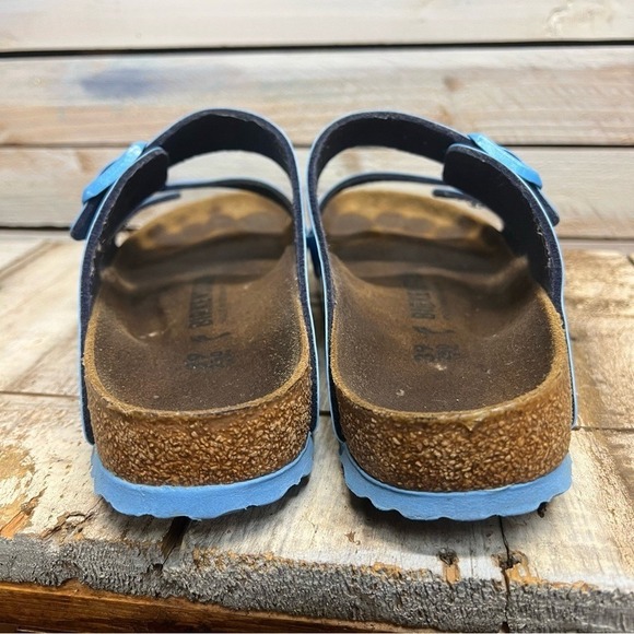 Birkenstock Arizona 1024105 Sandals Sky Blue Patent BF Cork Footbed Narrow 39 8 - Picture 5 of 10